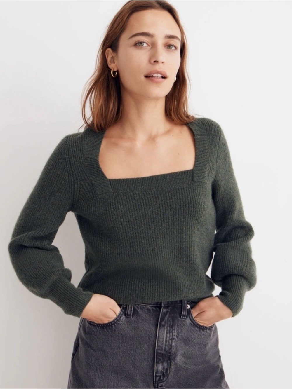 Madewell Melwood Square Neck Sweater